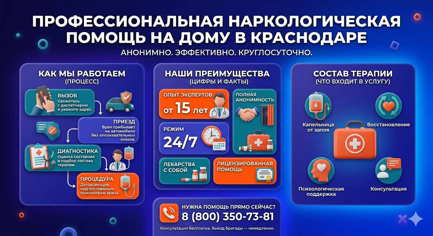 Инфографика о принципах лечения алкоголизма на дому в Бериславе: этапы вызова нарколога, преимущества анонимной детоксикации и состав медицинской помощи.